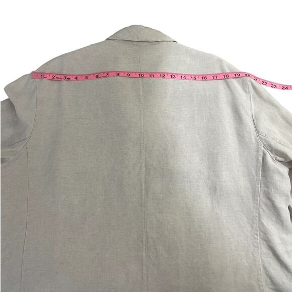 VTG J.Crew Linen Button Front Blazer Unstructured Beige Men's Sz Large Classic - Picture 8 of 11